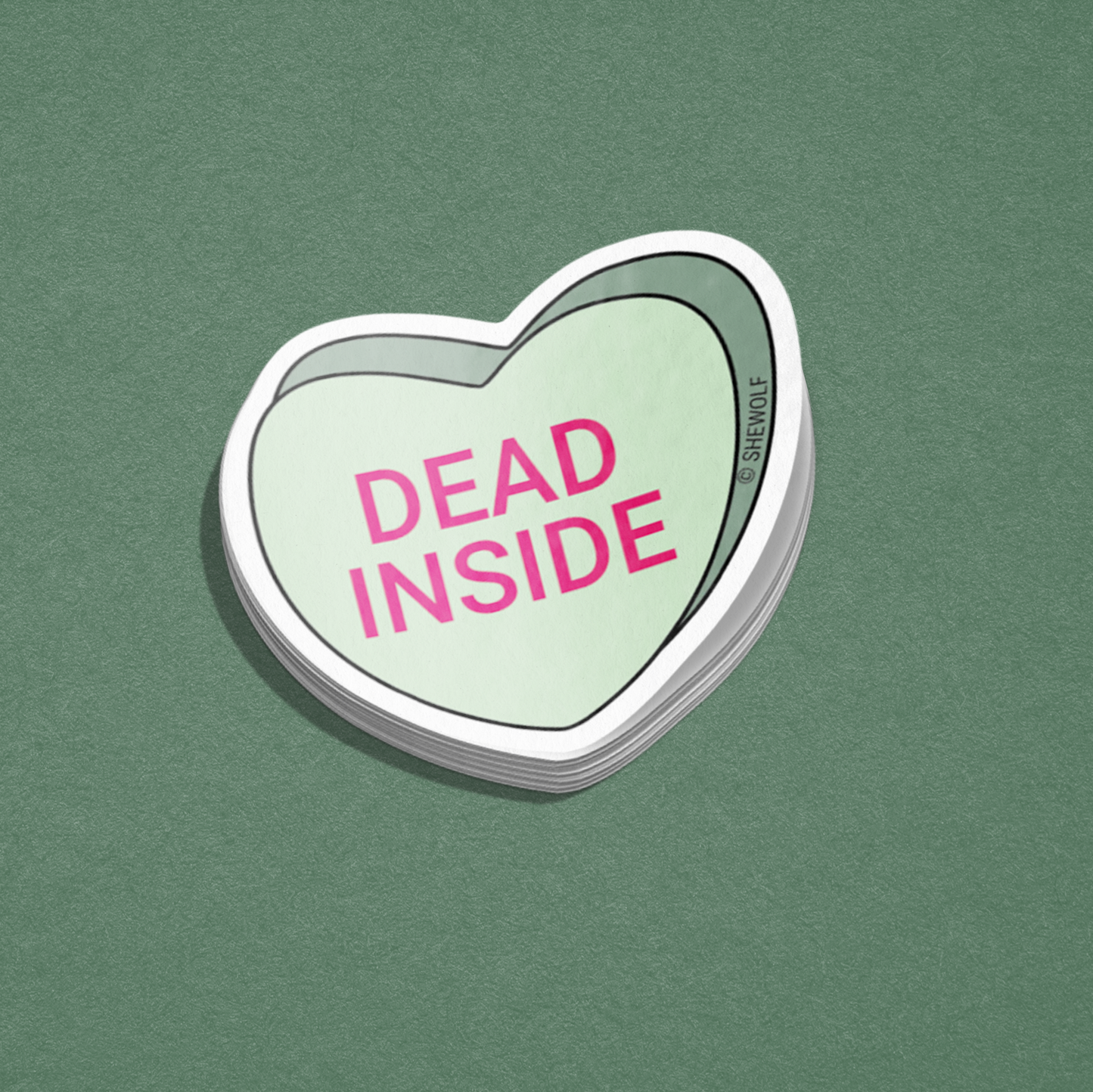 Dead Inside Candy Heart Sticker