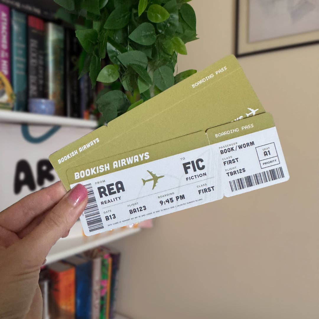 Bookish Boarding Pass Die-Cut Bookmark
