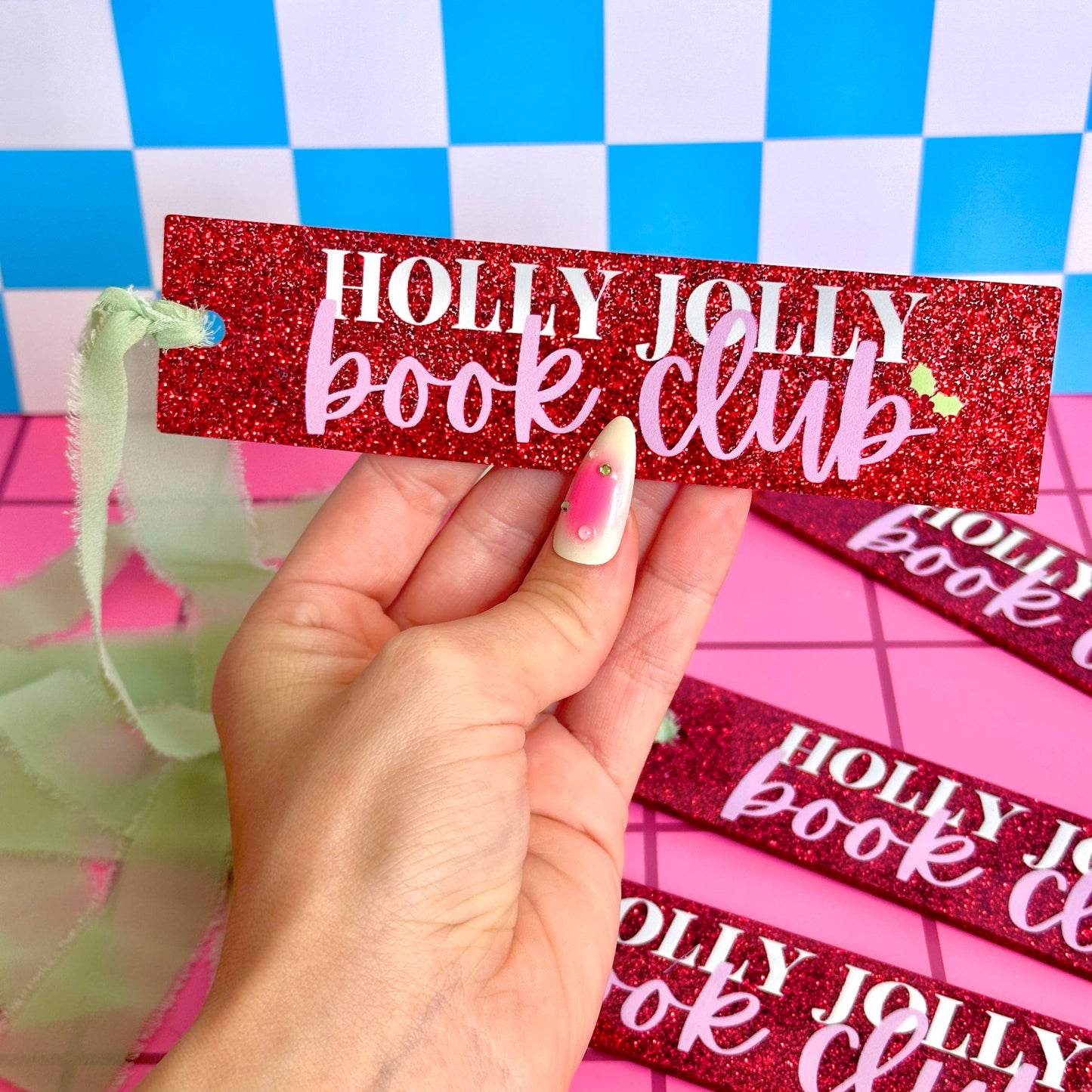 Holly Jolly Acrylic Bookmark
