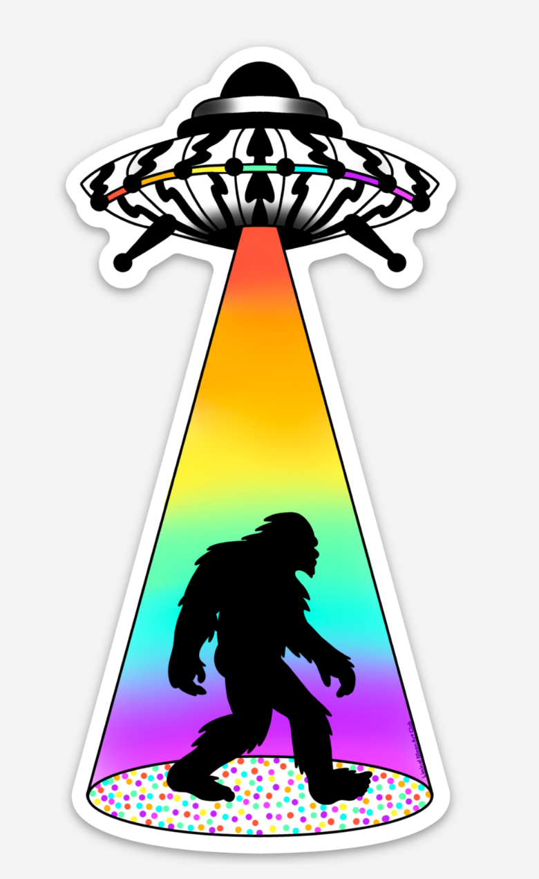 SnatchSquatch Sticker | Bigfoot UFO Vinyl Sticker