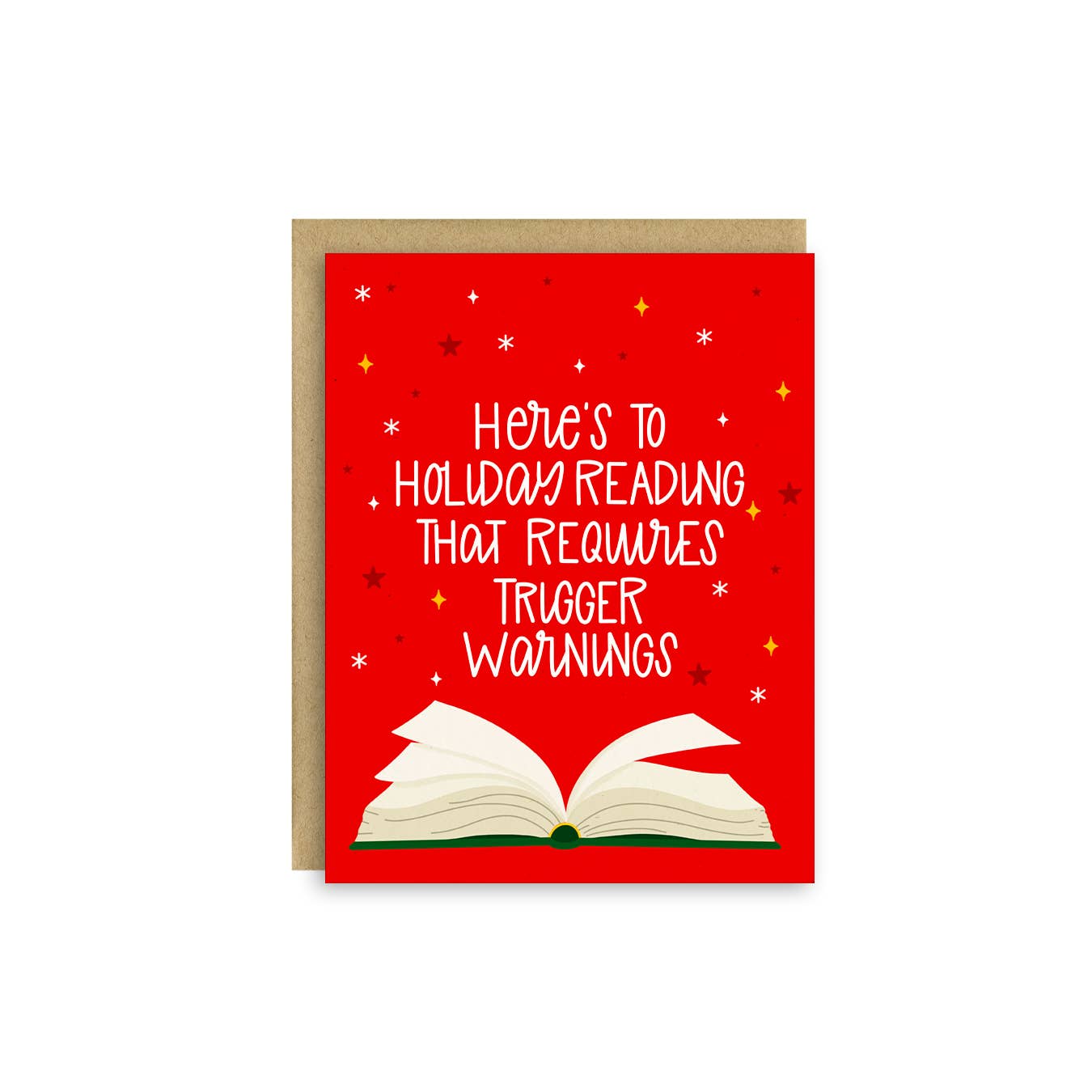 Holiday Reading Trigger Warnings Card | Funny Bookish Holiday Card