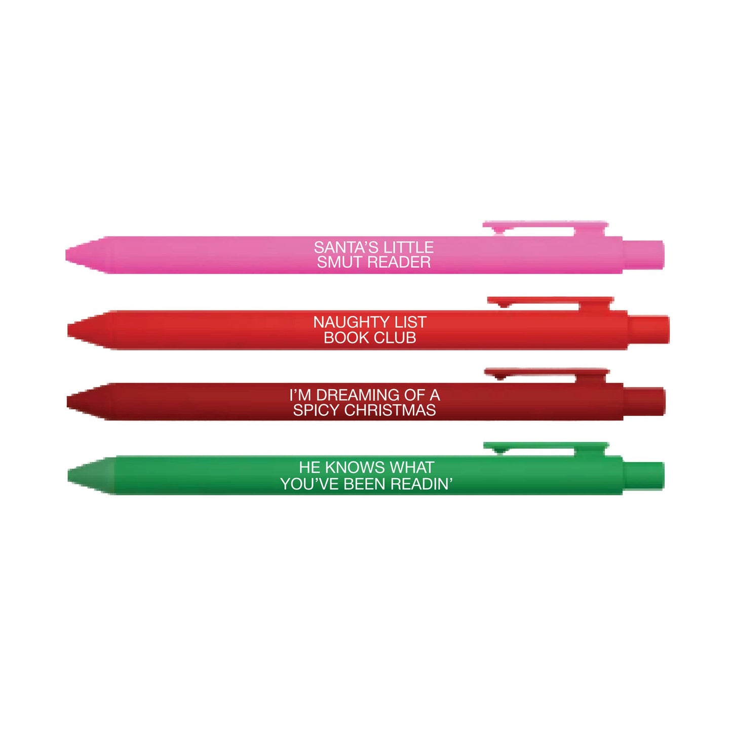 Spicy Bookish Holiday Pen Set | Funny Romance Reader Pens