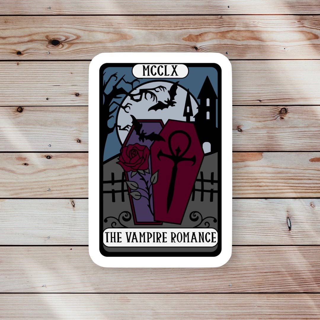 The Vampire Romance Tarot Sticker | Gothic Paranormal Romance Decal