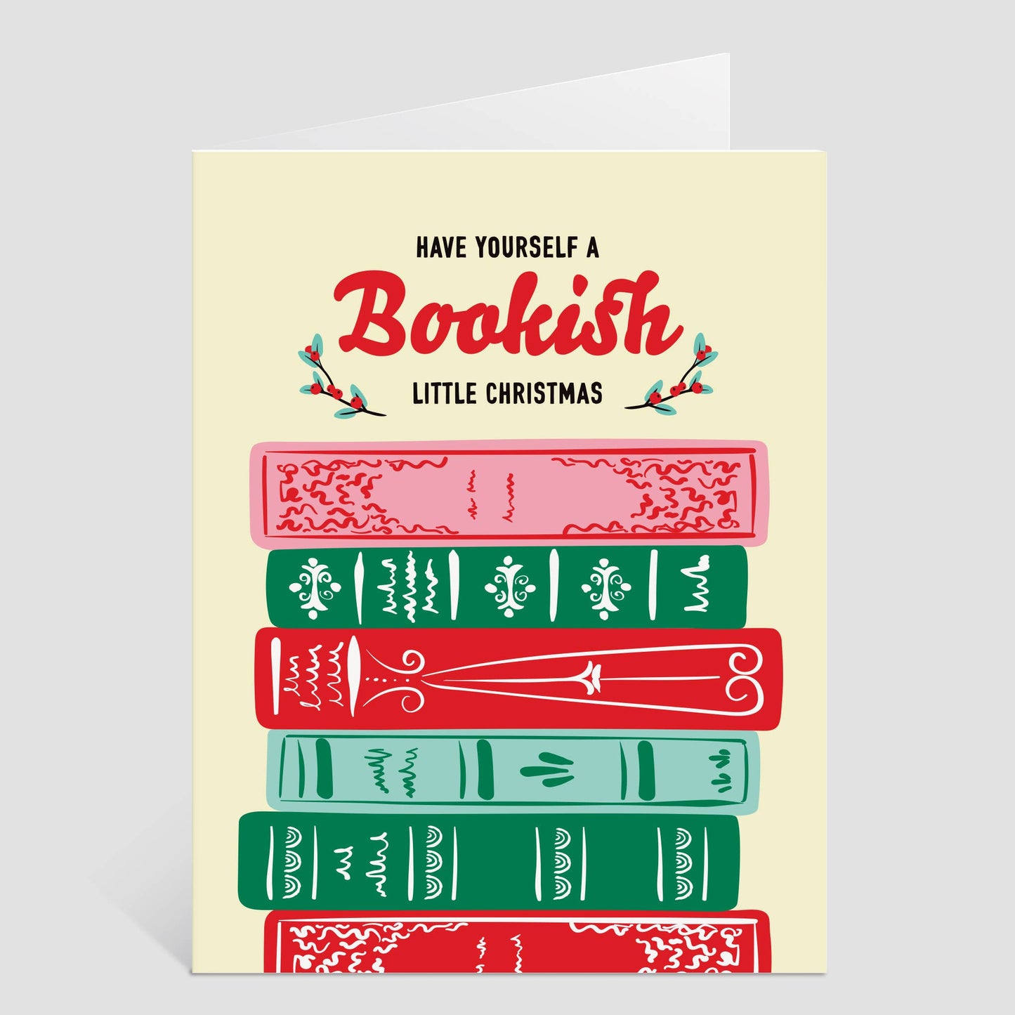 Bookish Little Christmas Card | Book Lover Holiday Greeting Card