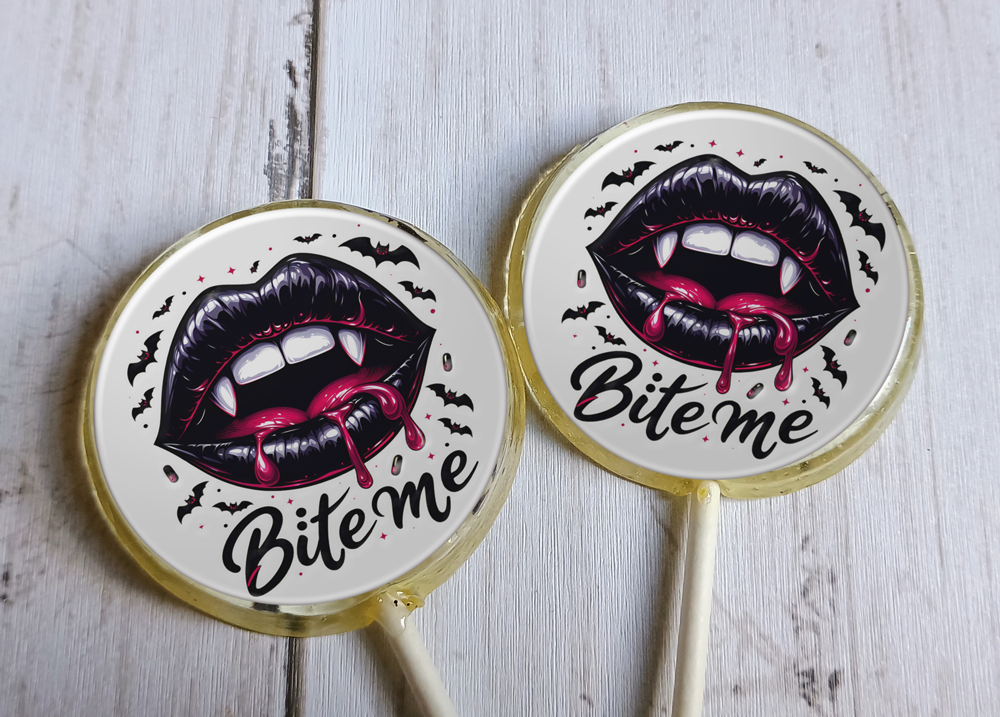 Vampire Lips Lollipops with Edible Glitter