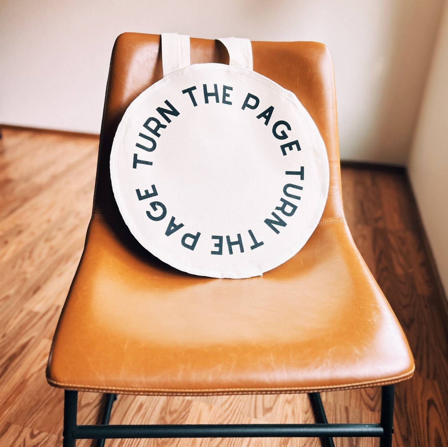 Turn the Page Circle Tote | Book Lover Canvas Bag