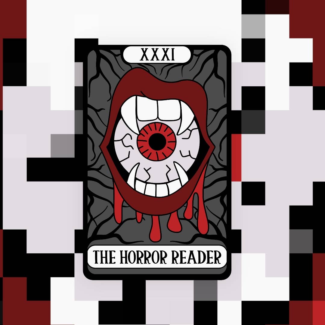 The Horror Reader Tarot Sticker | Gothic Horror Book Lover Decal