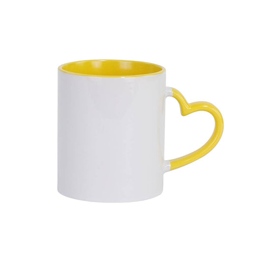 Yellow Heart Ceramic Mug – Sip Sunshine Daily