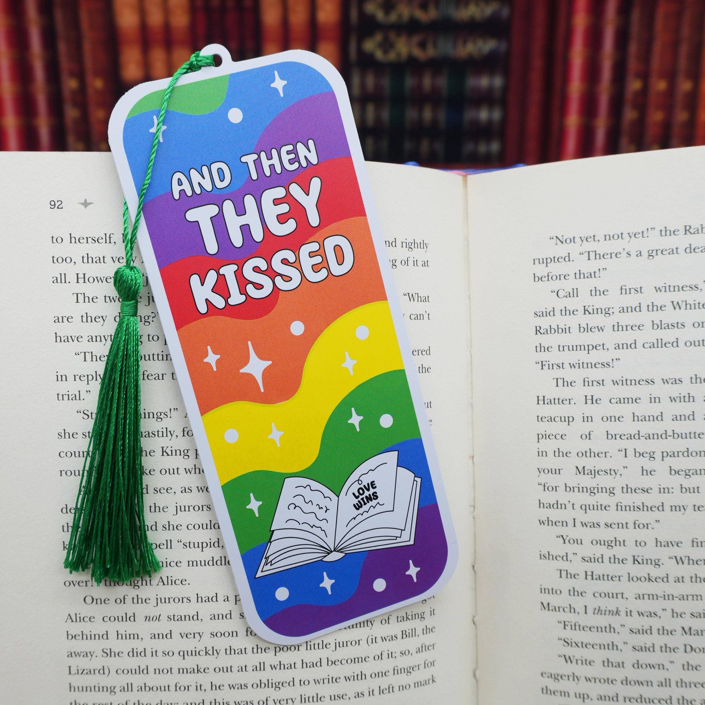 And Then They Kissed Rainbow Tassel Bookmark