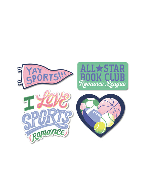 I Love Sports (Romance) Stickers - Sticker Set of 4 - Ingram