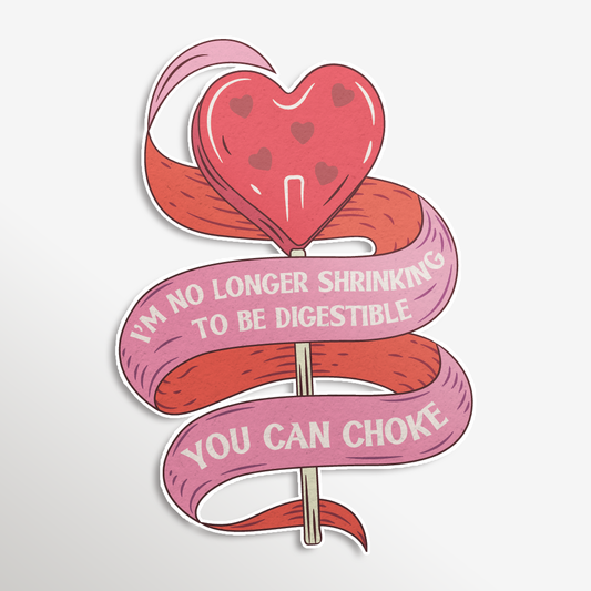Heart-shaped balloon with text on a white background
