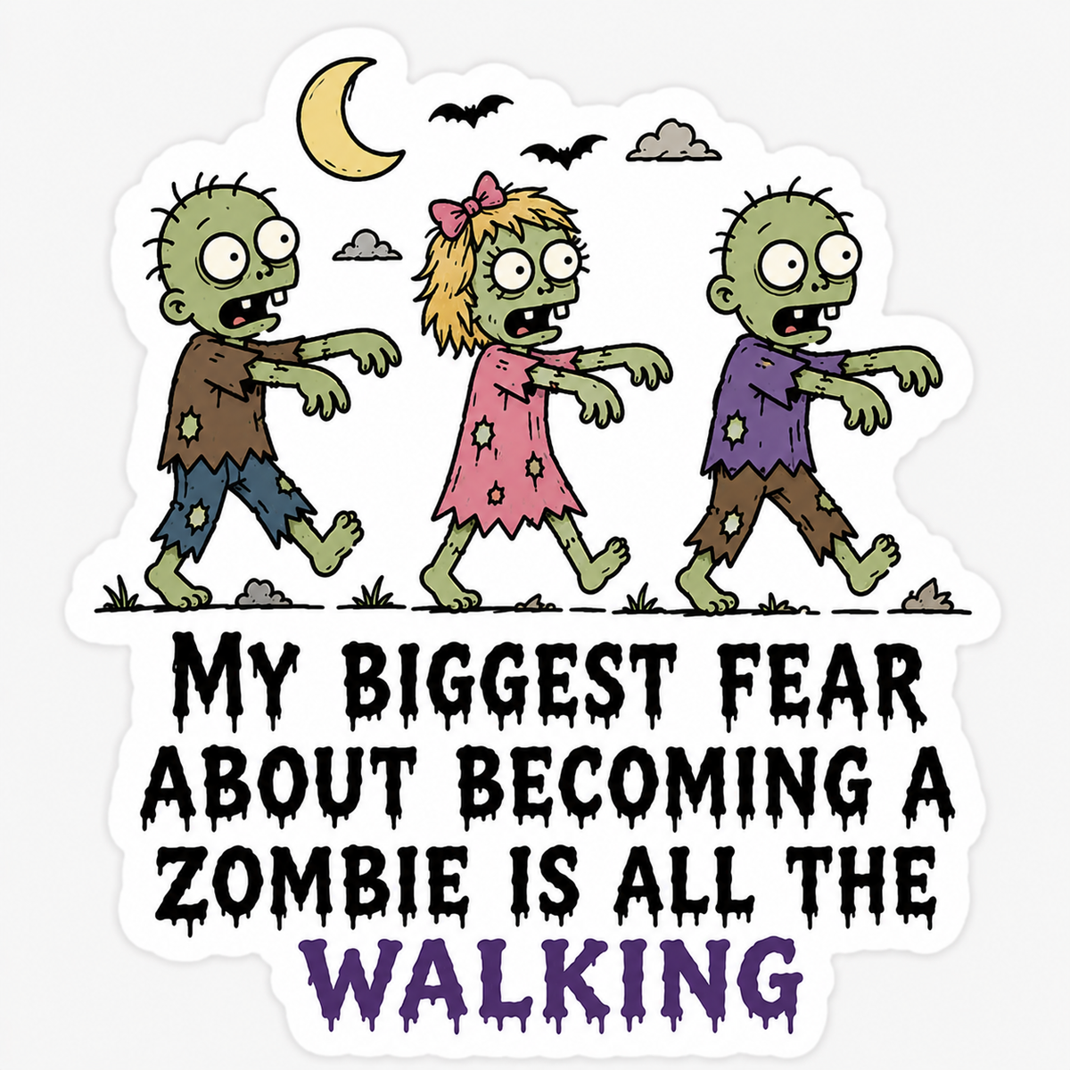 Zombie Cardio Sticker | Funny Halloween Vinyl Sticker