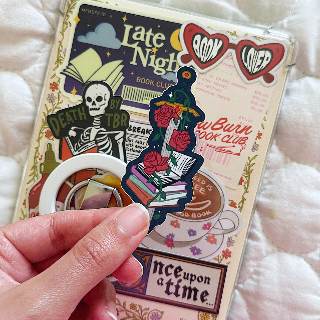 Fantasy Floral Sword Sticker | Fantasy Book Lover Sticker