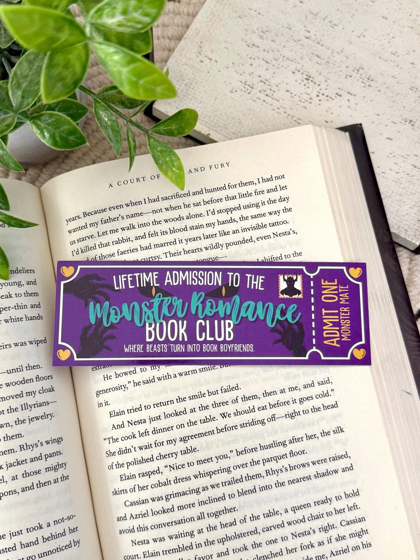 Monster Romance Book Club Ticket Bookmark