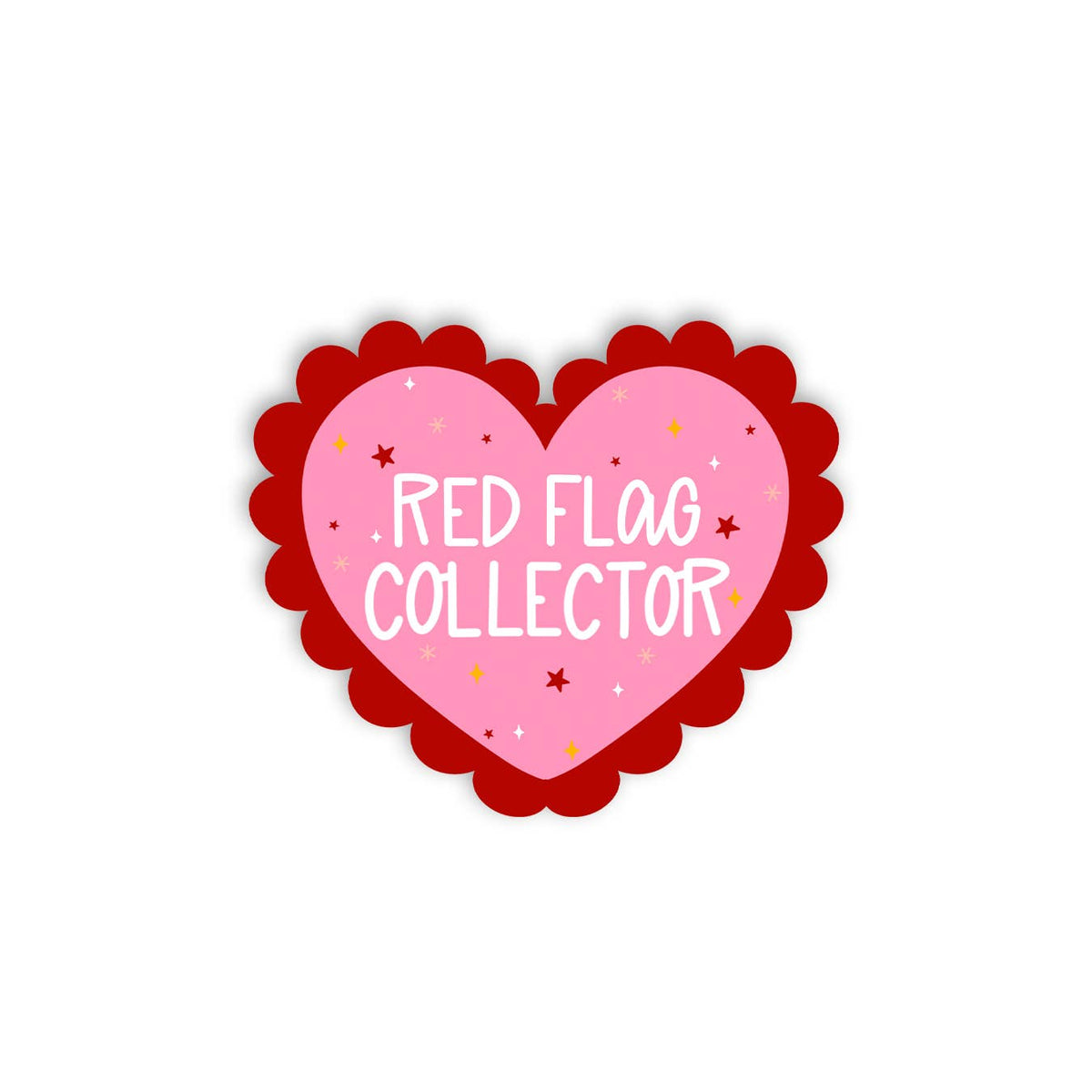 Red Flag Collector Heart Sticker | Romance Reader Sticker