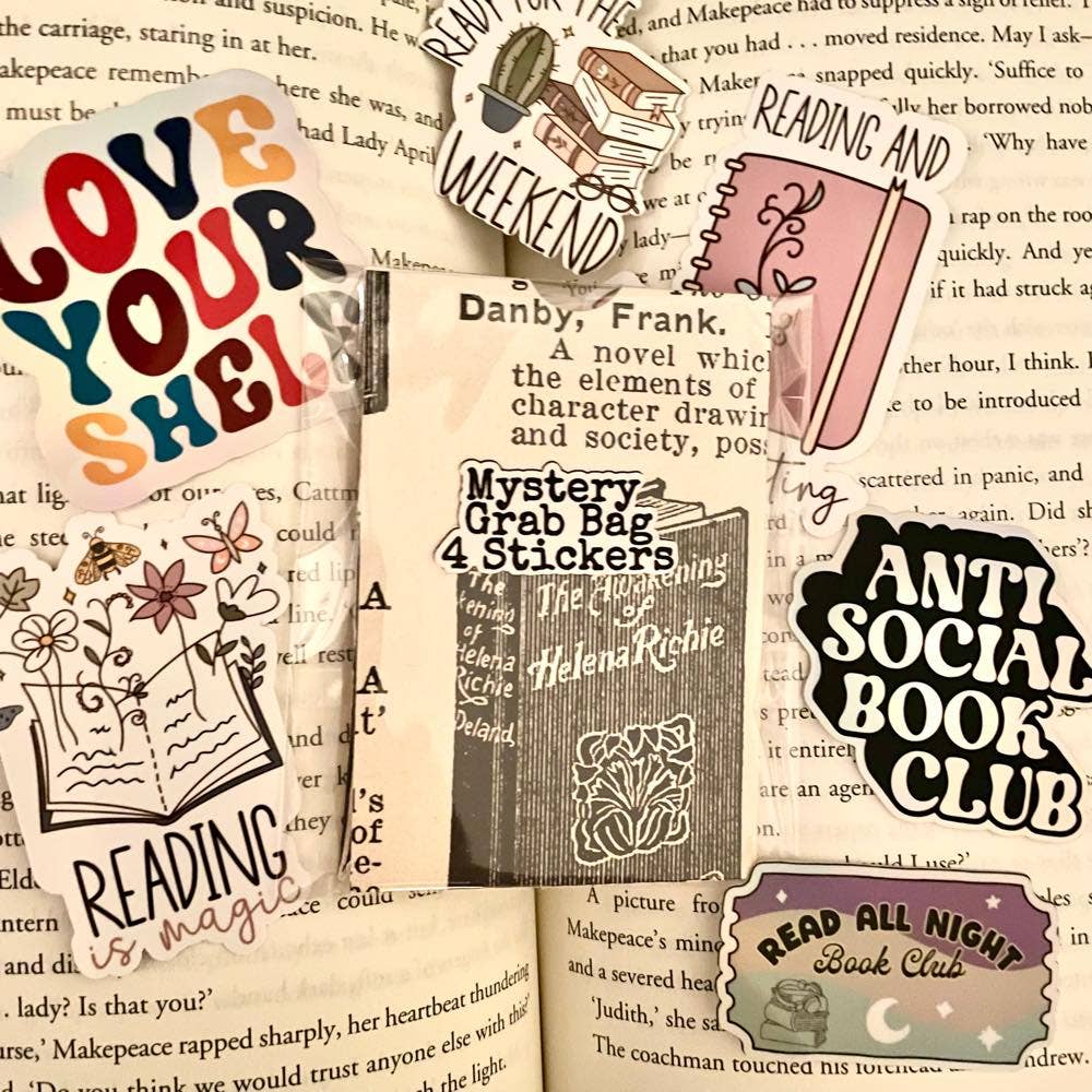 Mystery Sticker Grab Bag – 4 Bookish Stickers