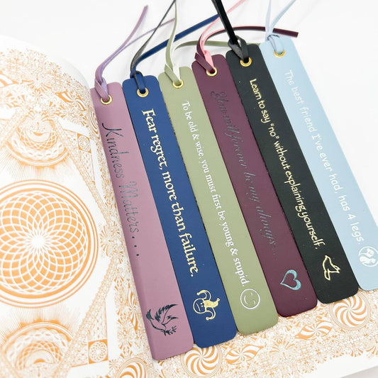 Message Bookmark – Vegan Leather with Inspirational Quote