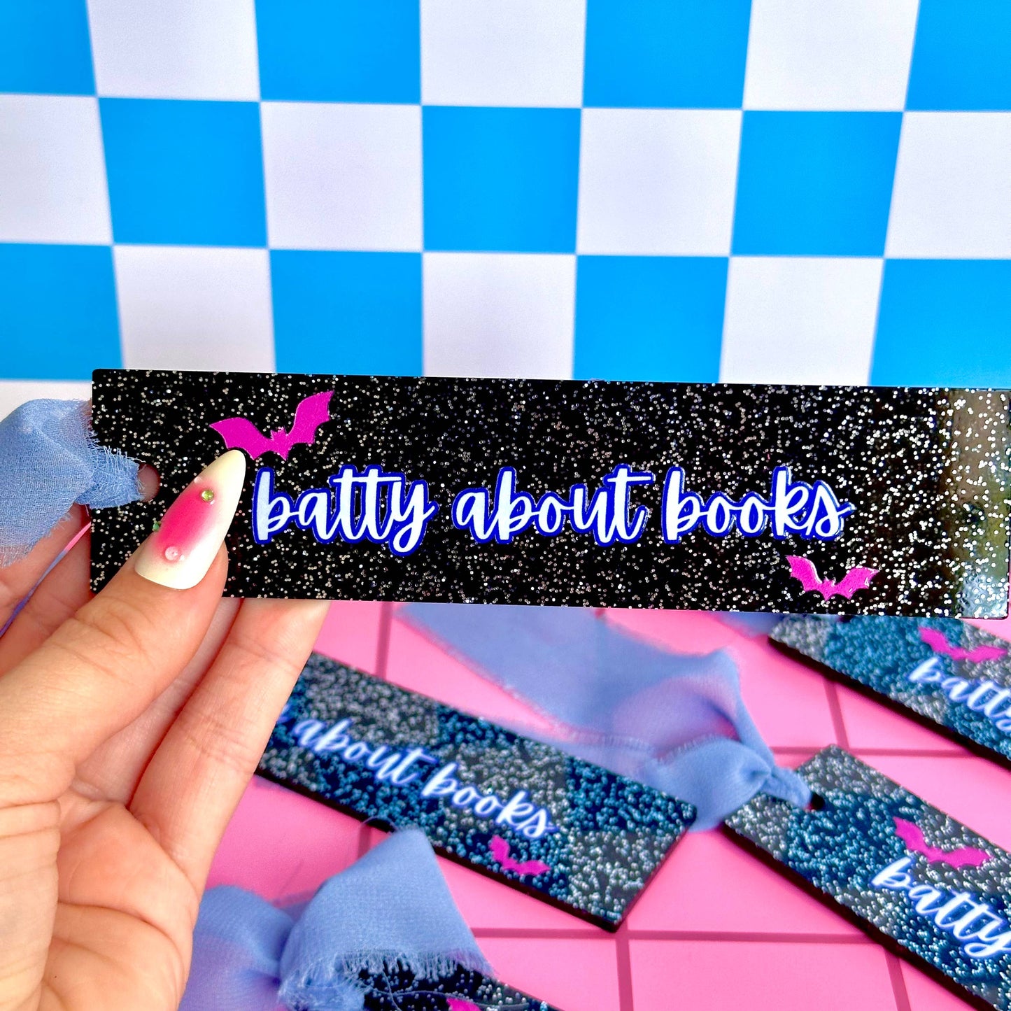 Batty About Books Acrylic Bookmark