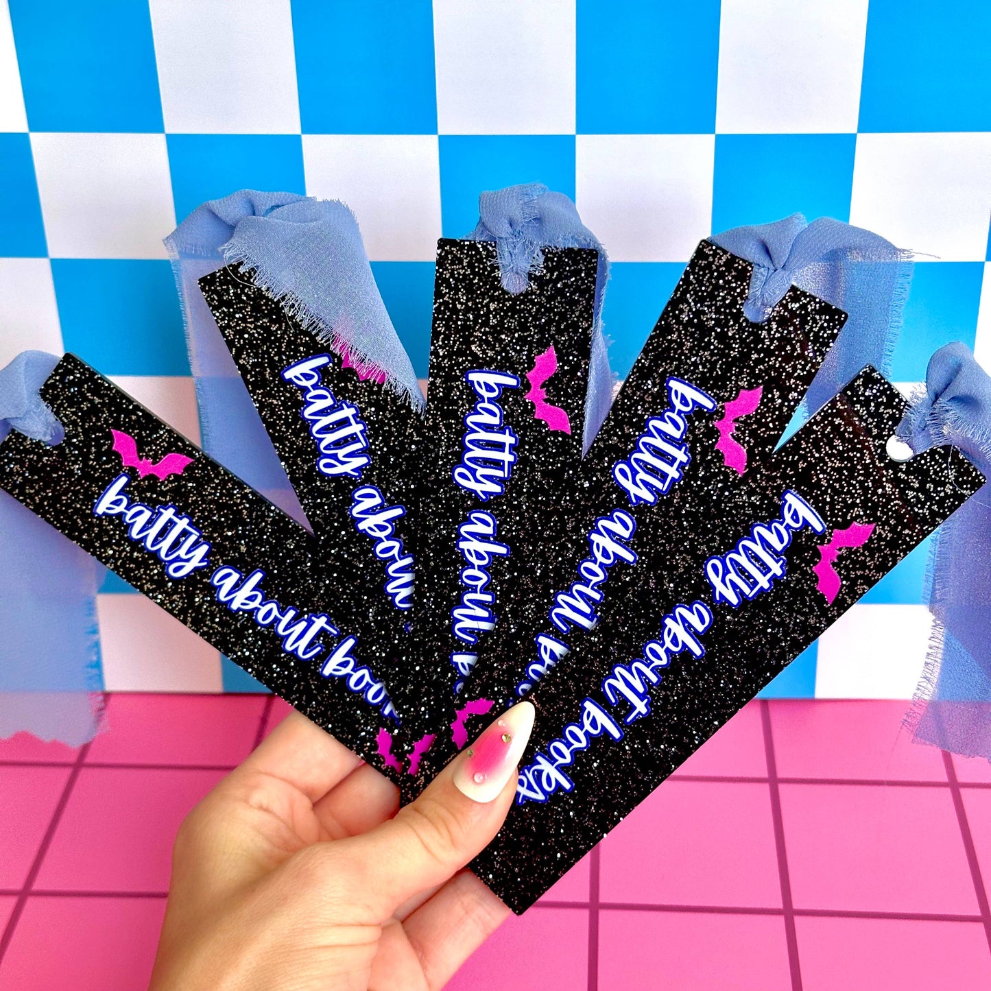 Batty About Books Acrylic Bookmark