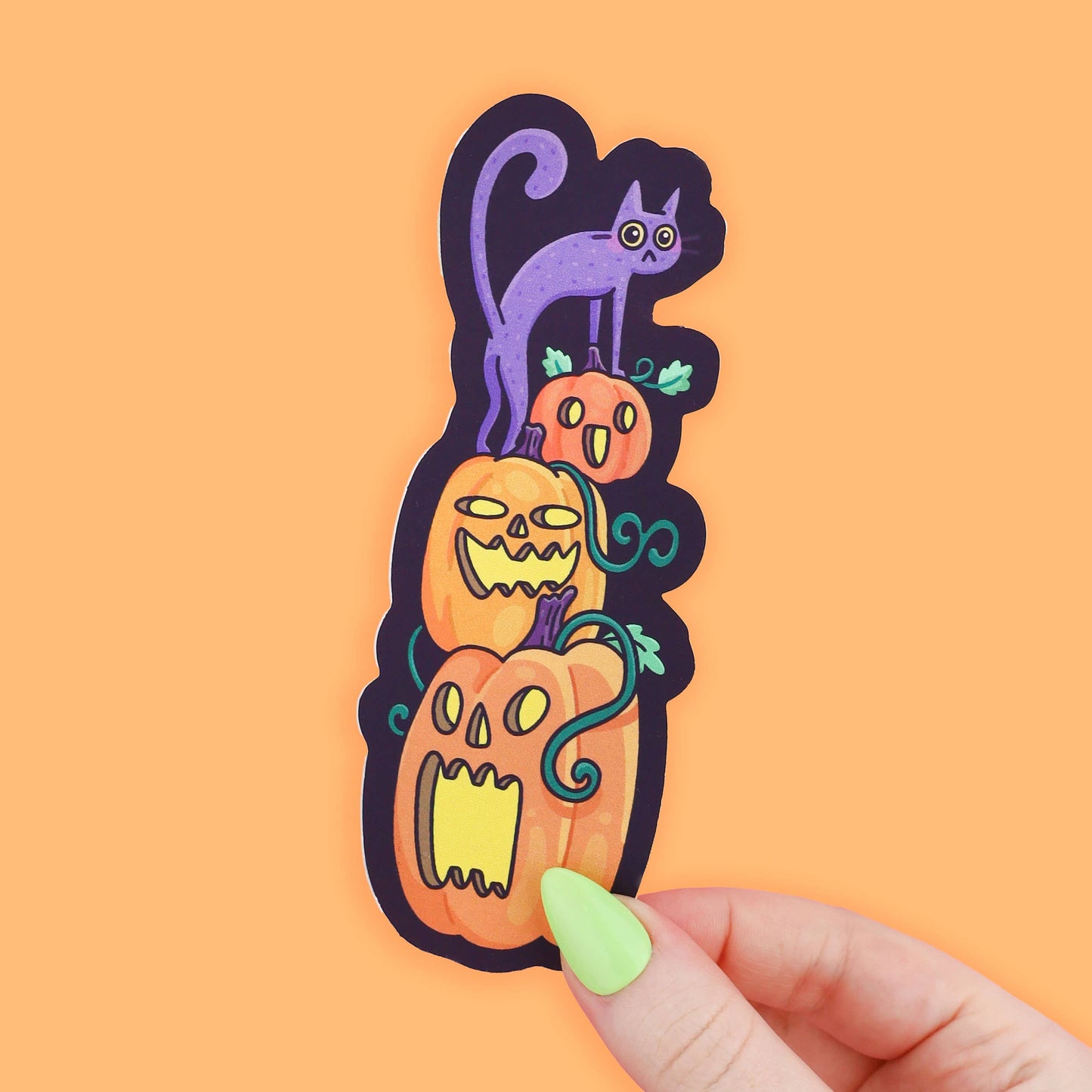 Kitty and Pumpkins Bookmark