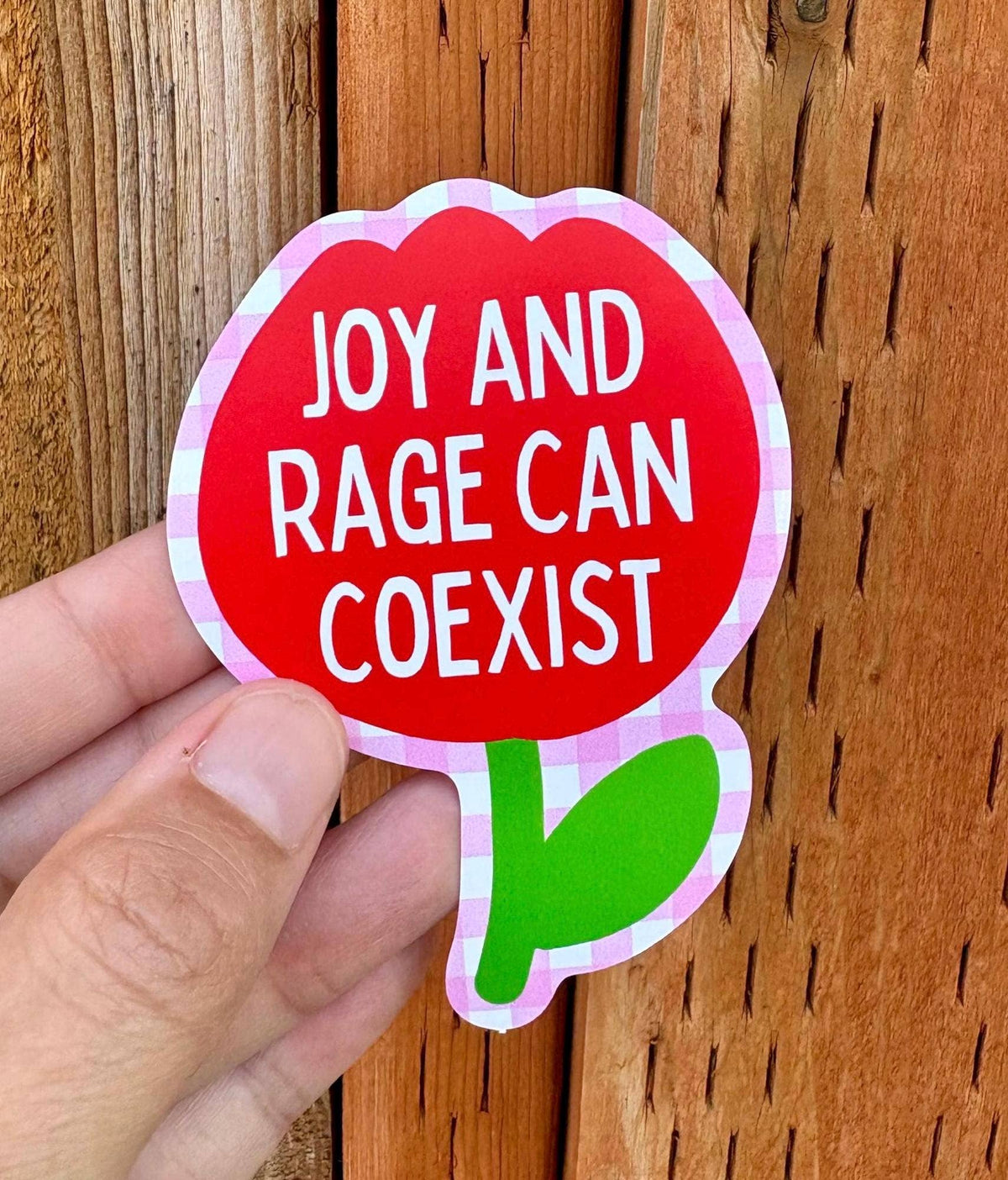 Joy and Rage Can Coexist Sticker | Feminist Resistance Tulip Sticker