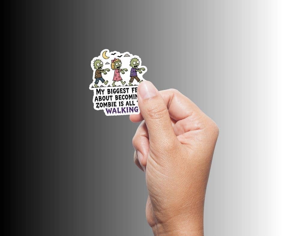 Zombie Cardio Sticker | Funny Halloween Vinyl Sticker