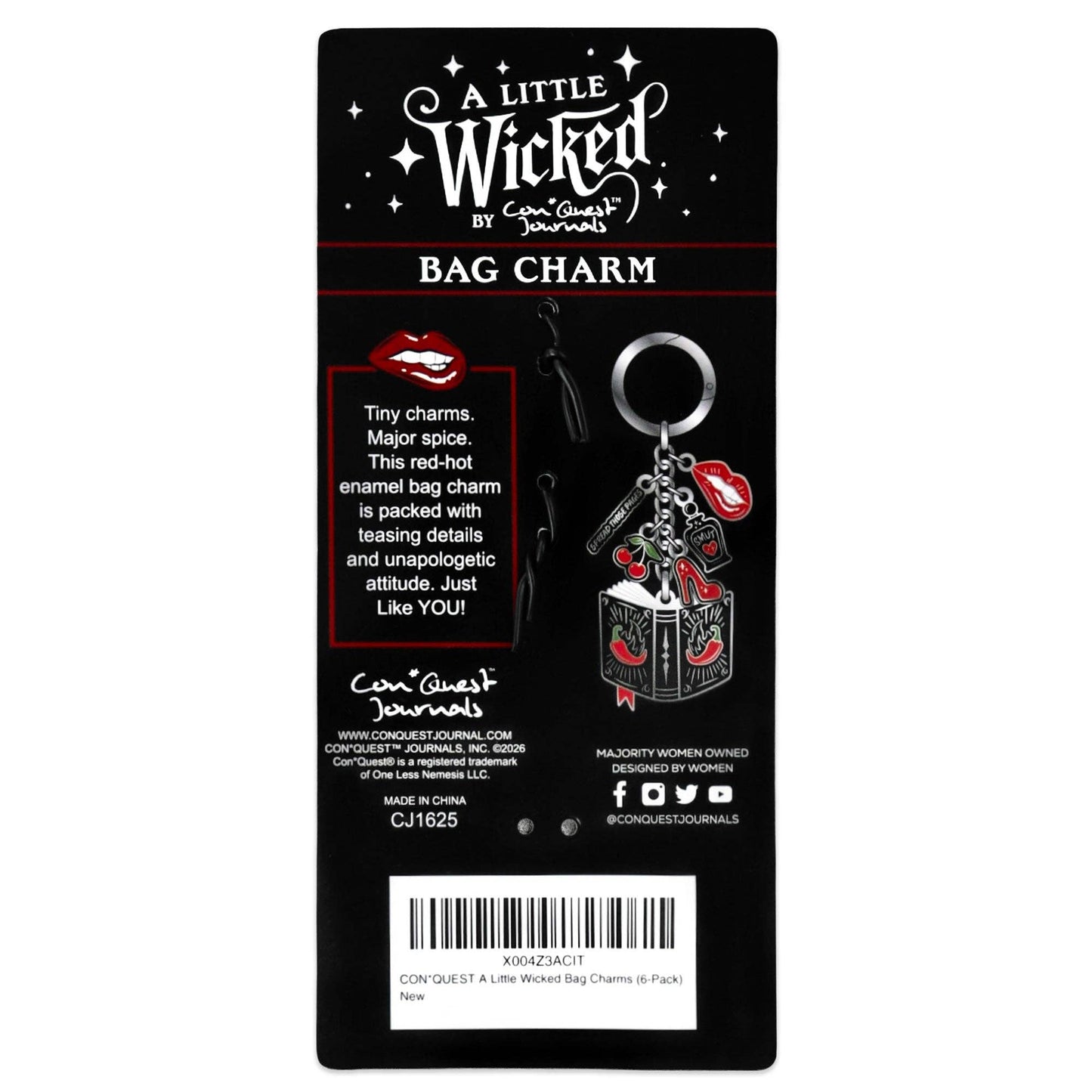 A Little Wicked Bag Charm | Dark Romance Bookish Bag Accessory
