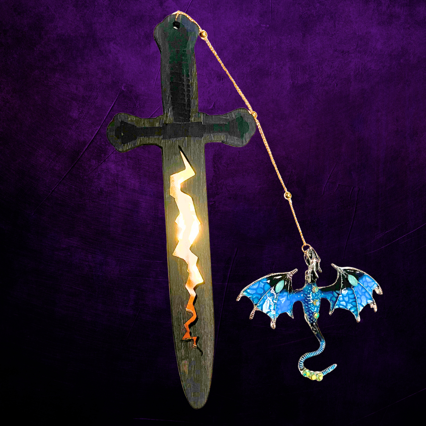 Dragon Sword Bookmark | Fantasy Wooden Bookmark