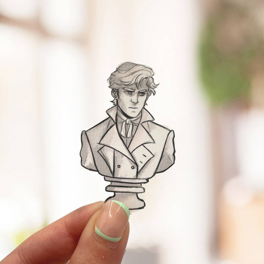 Mr. Darcy Bust Sticker | Pride & Prejudice Clear Matte Decal