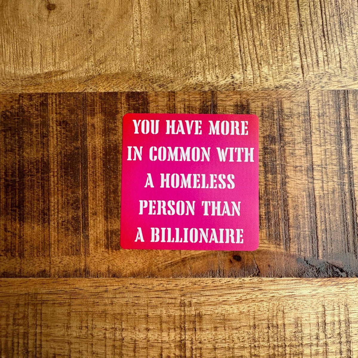 You Have More in Common With a Homeless Person Than a Billionaire Sticker | Anti-Capitalist Sticker