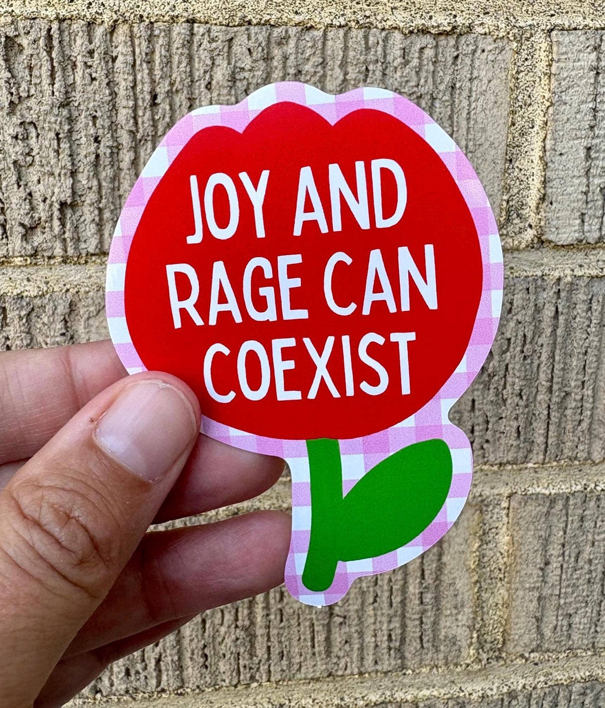 Joy and Rage Can Coexist Sticker | Feminist Resistance Tulip Sticker