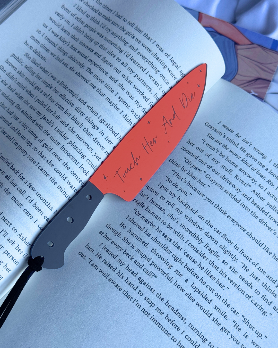 Touch Her and Die – Mirrored Knife Bookmark