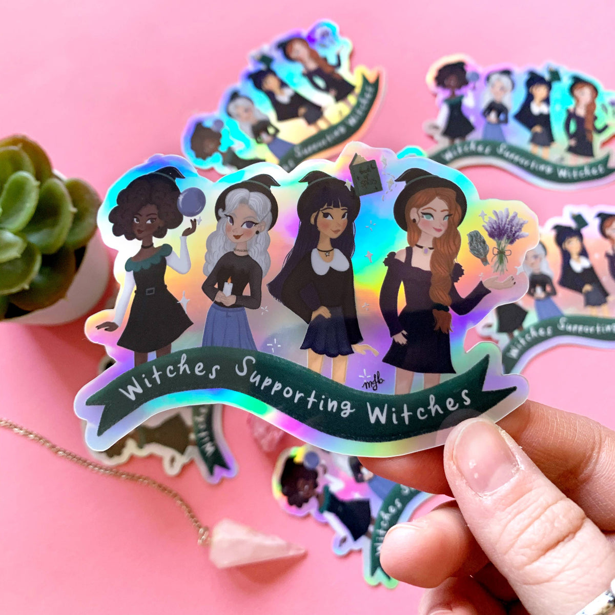 Witches Supporting Witches Sticker | Holographic Witchy Sticker