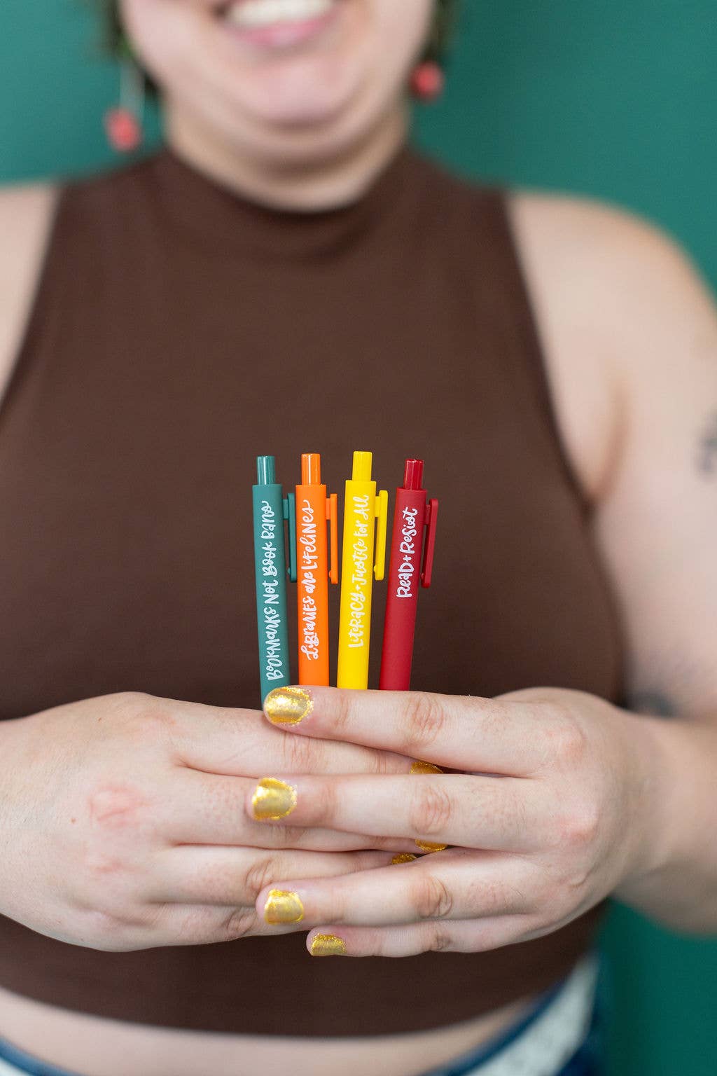 Read & Rebel Bookish Gel Pens | Set of 4 Reader Advocacy Pens