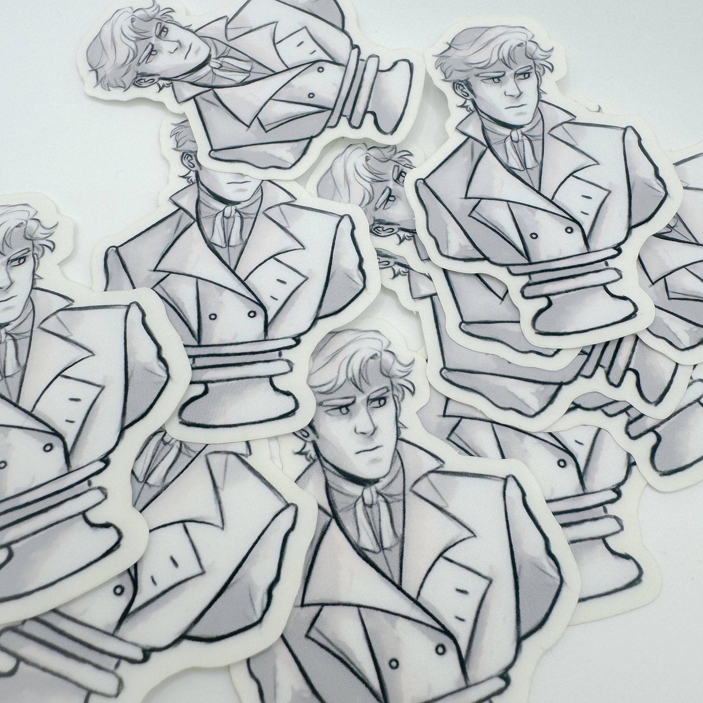 Mr. Darcy Bust Sticker | Pride & Prejudice Clear Matte Decal