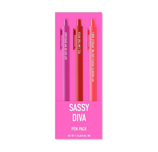 Sassy Diva Pen Pack | Snarky Gel Pens Set of 3