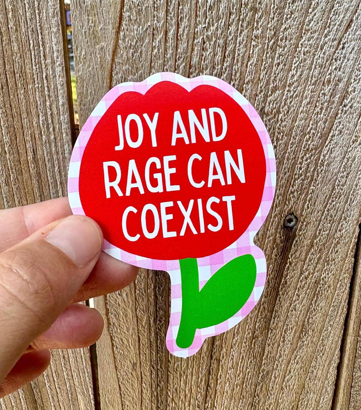 Joy and Rage Can Coexist Sticker | Feminist Resistance Tulip Sticker