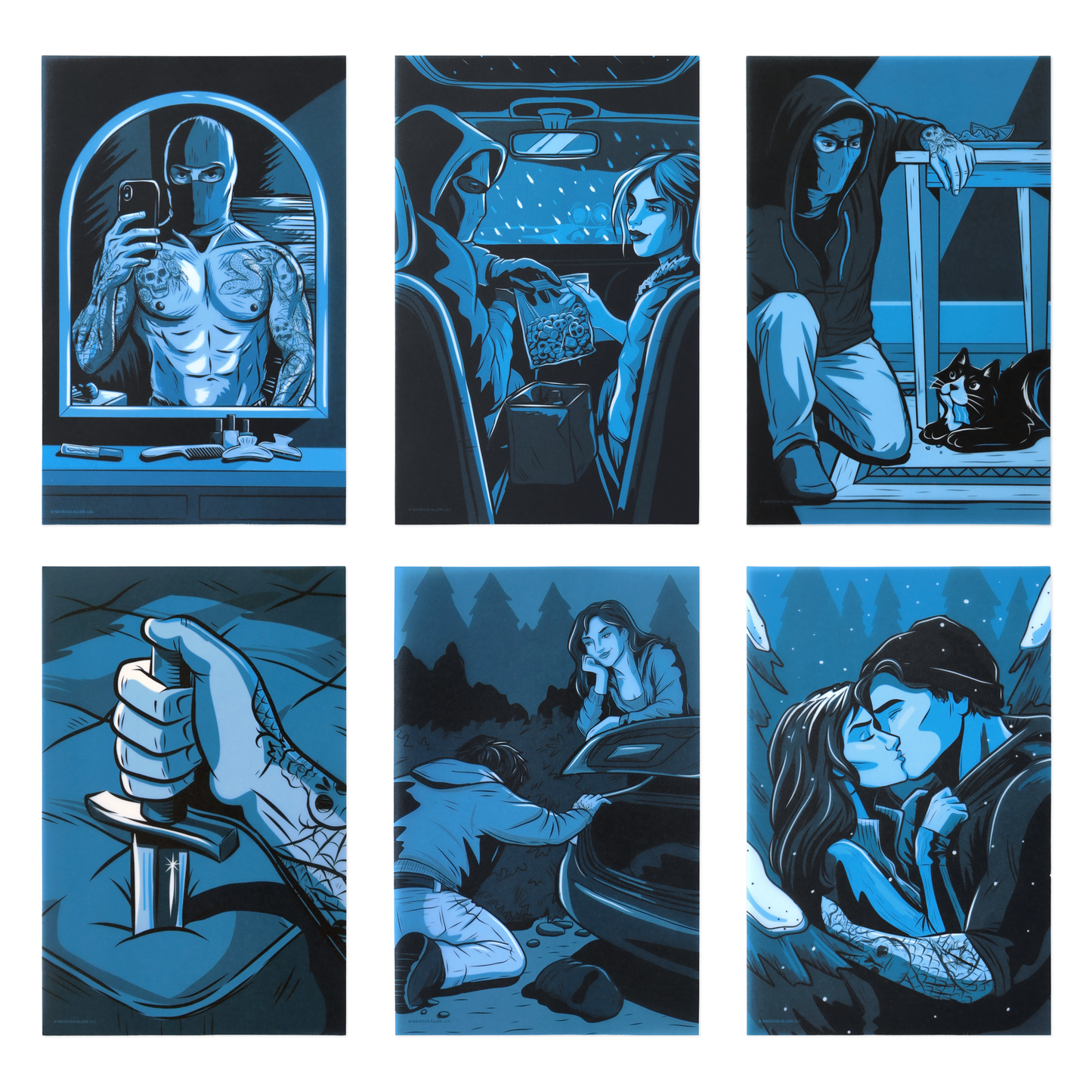 Lights Out Book Scene Illustrations | Officially Licensed 6-Pack