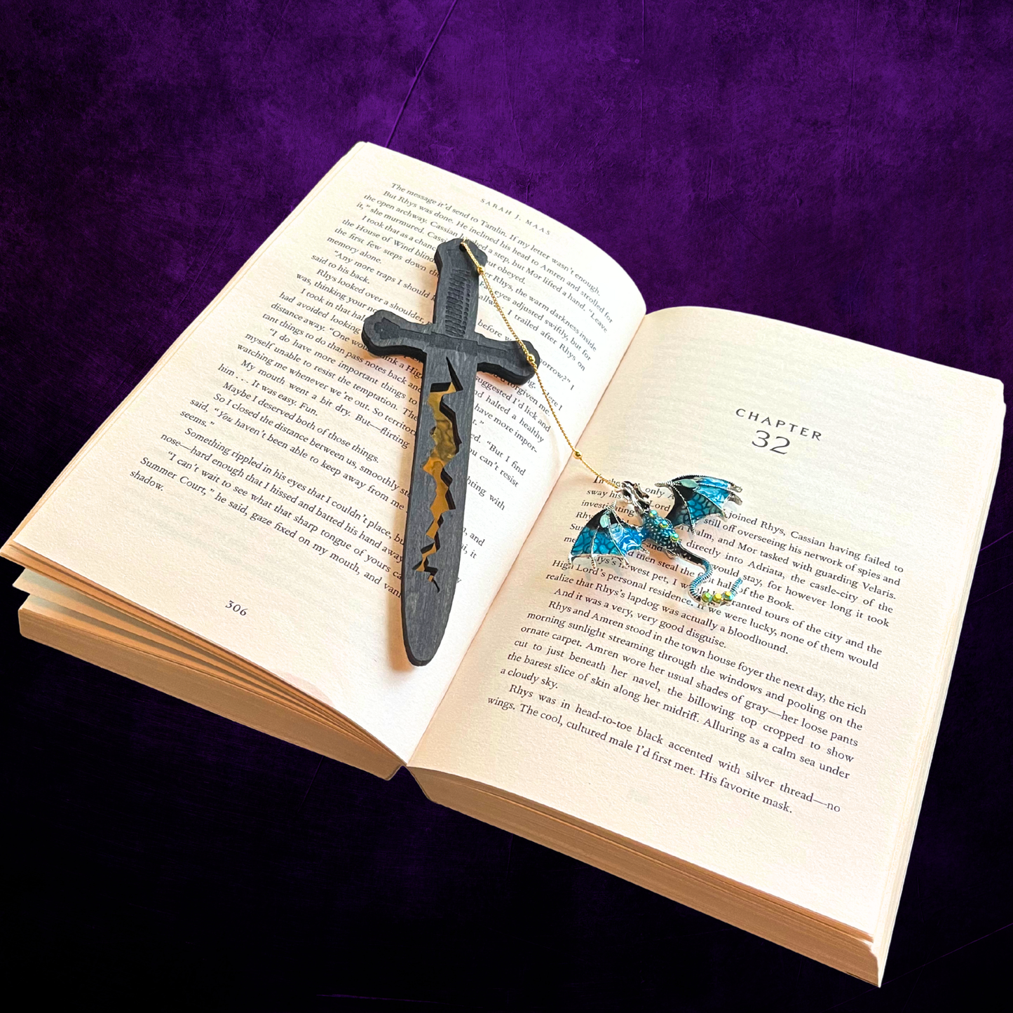 Dragon Sword Bookmark | Fantasy Wooden Bookmark