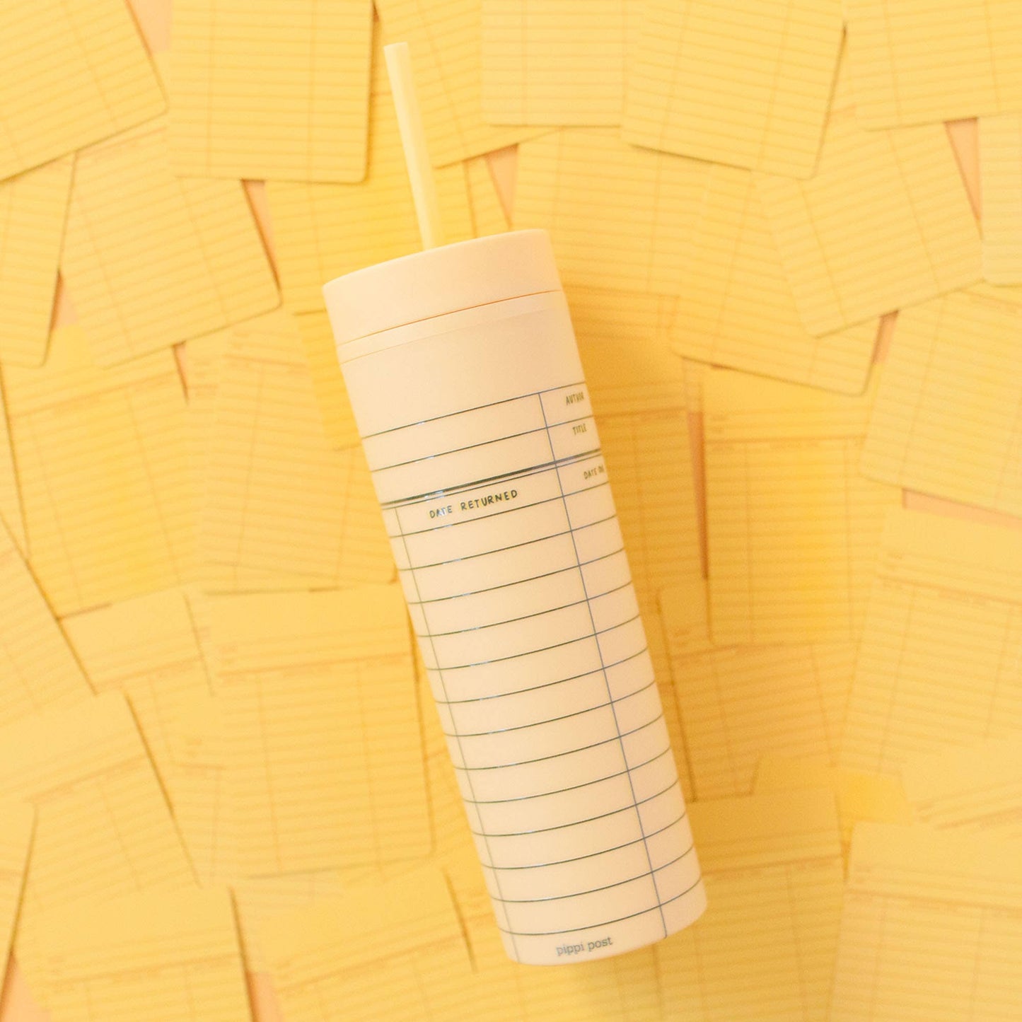Yellow Library Card 16oz Tumbler