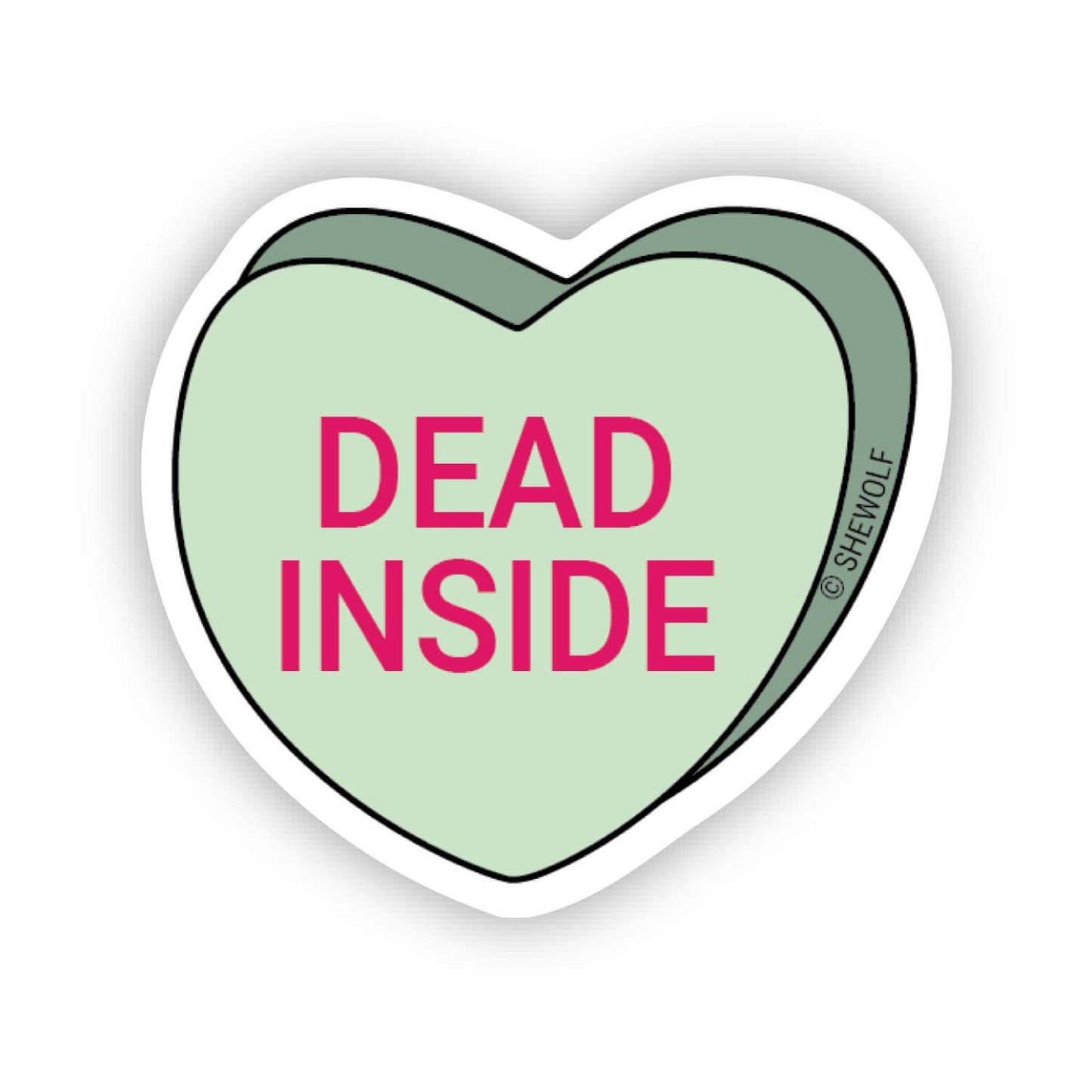 Dead Inside Candy Heart Sticker