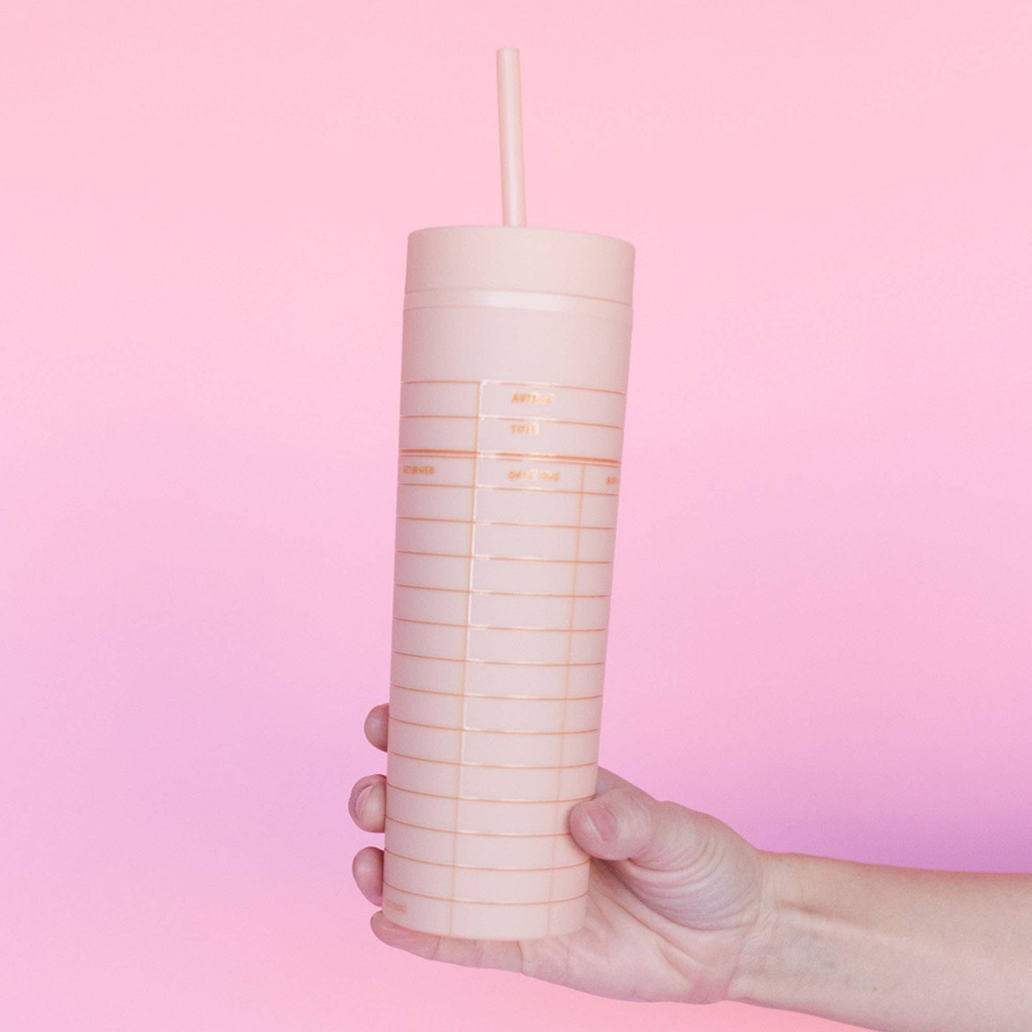 Peach Library Card 16oz Tumbler
