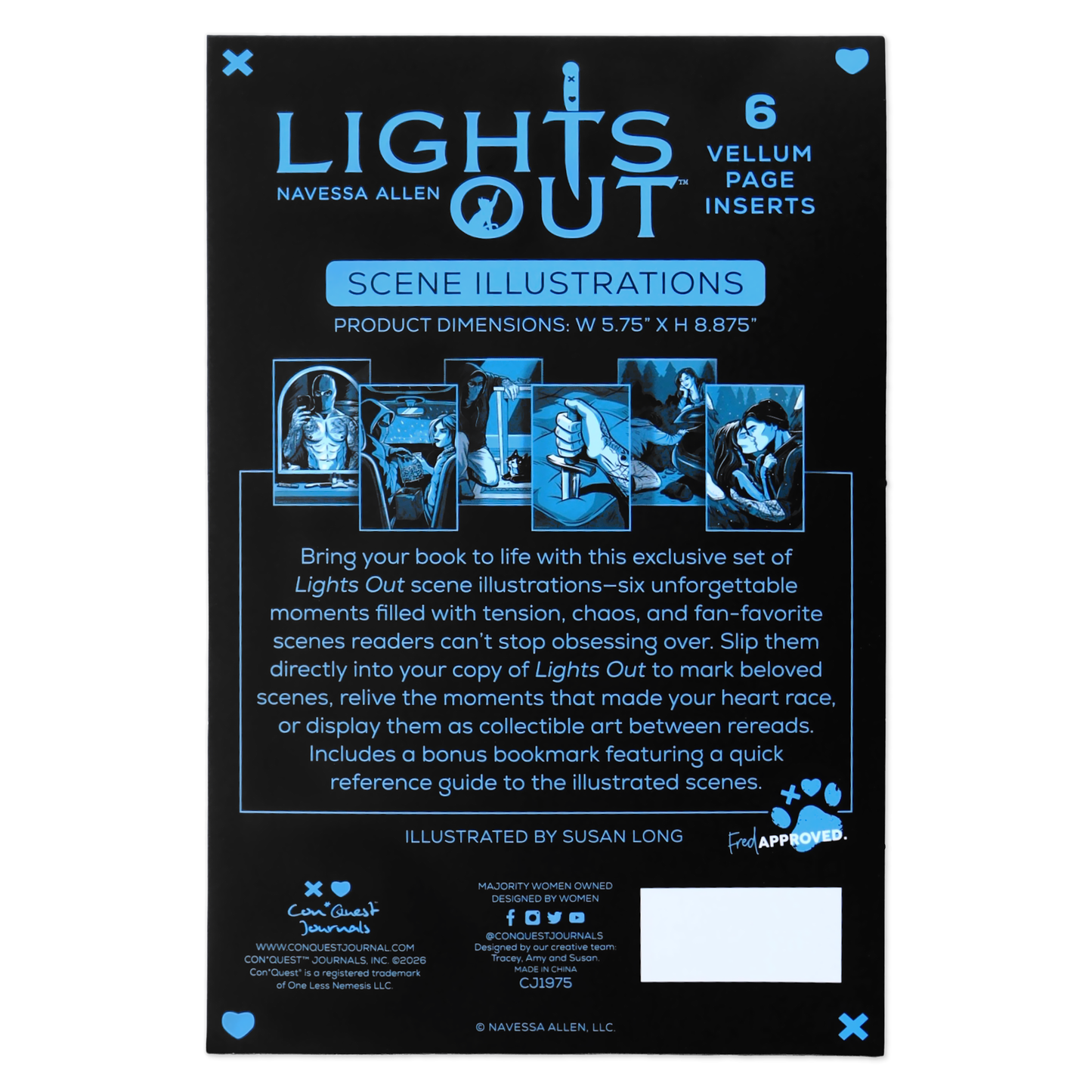 Lights Out Book Scene Illustrations | Officially Licensed 6-Pack