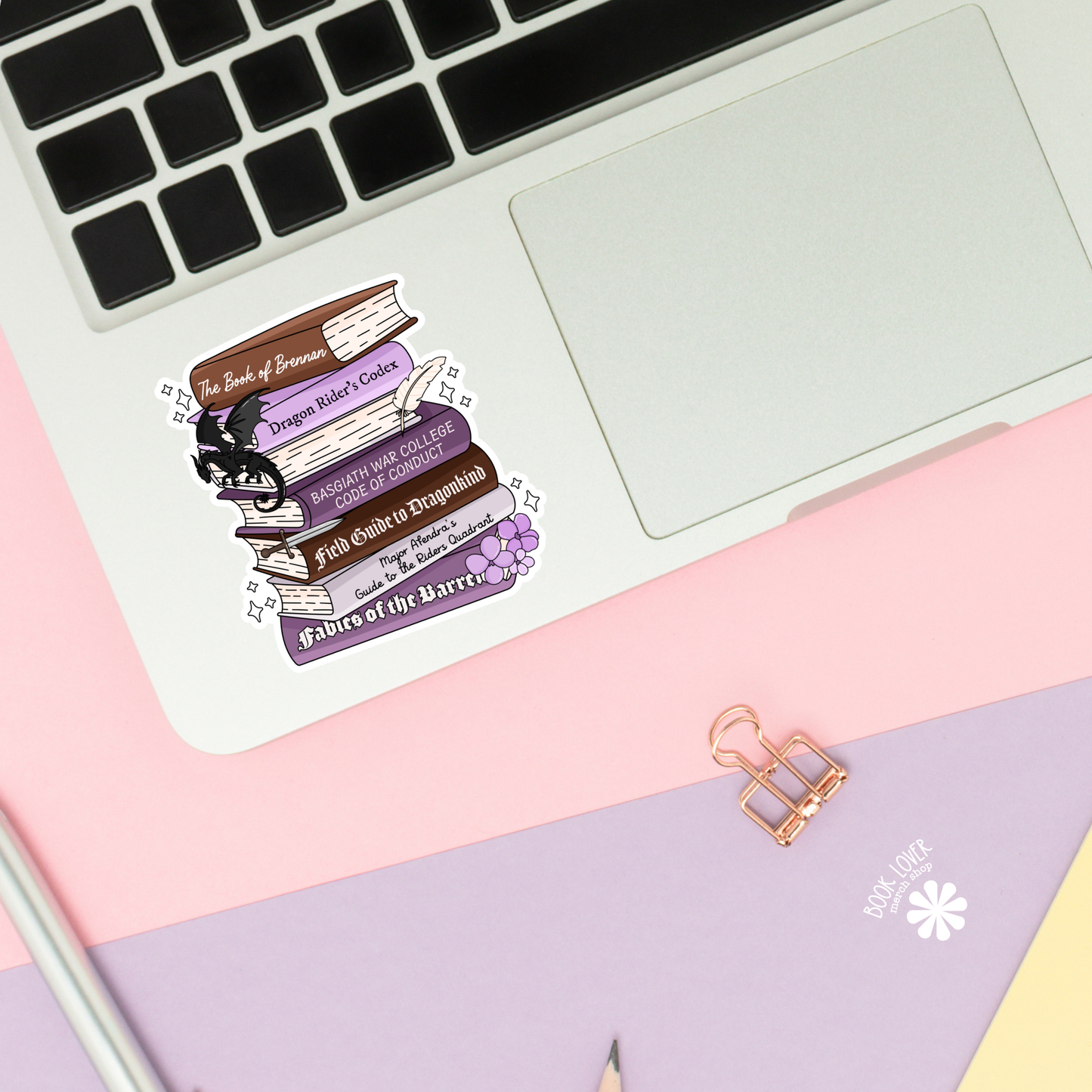 Dragon Bookstack Sticker