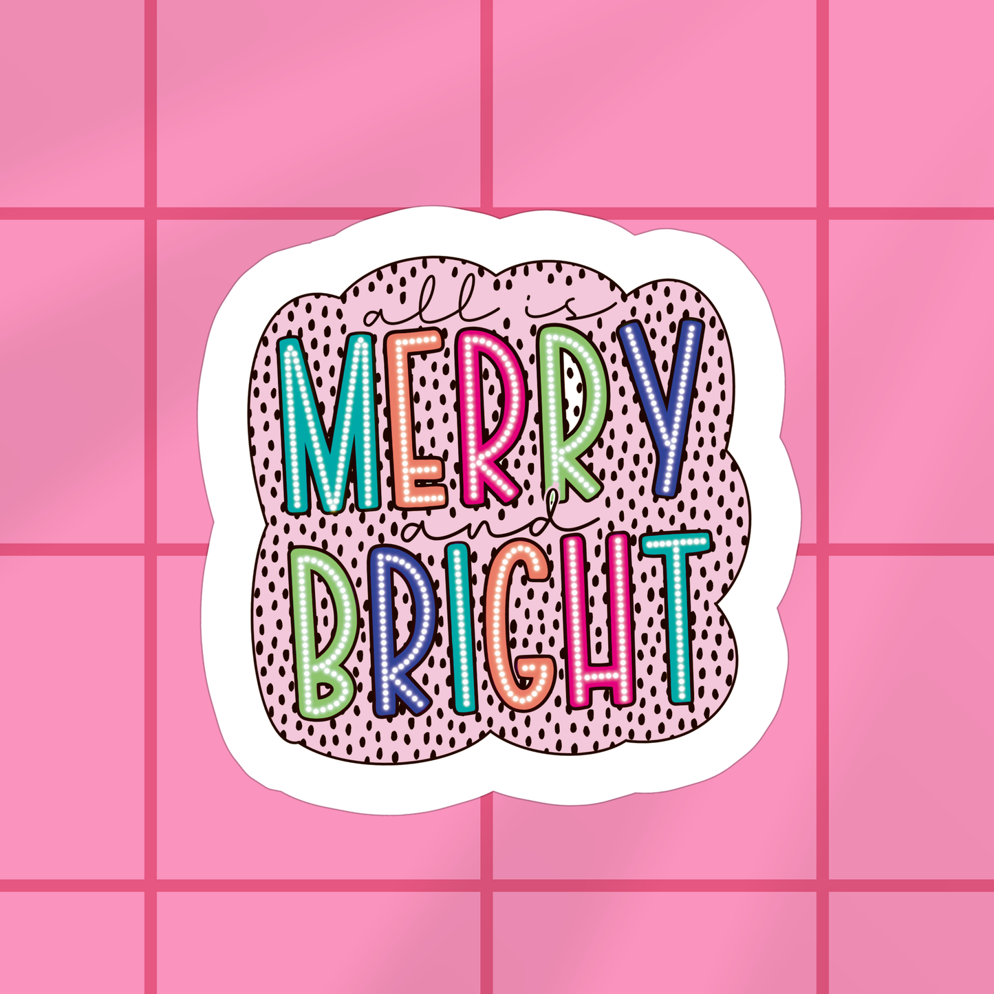 Merry and Bright Vinyl Sticker