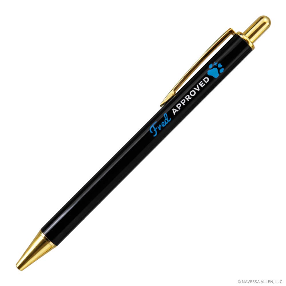 Black pen with gold accents and 'Fido Approved' text on a white background