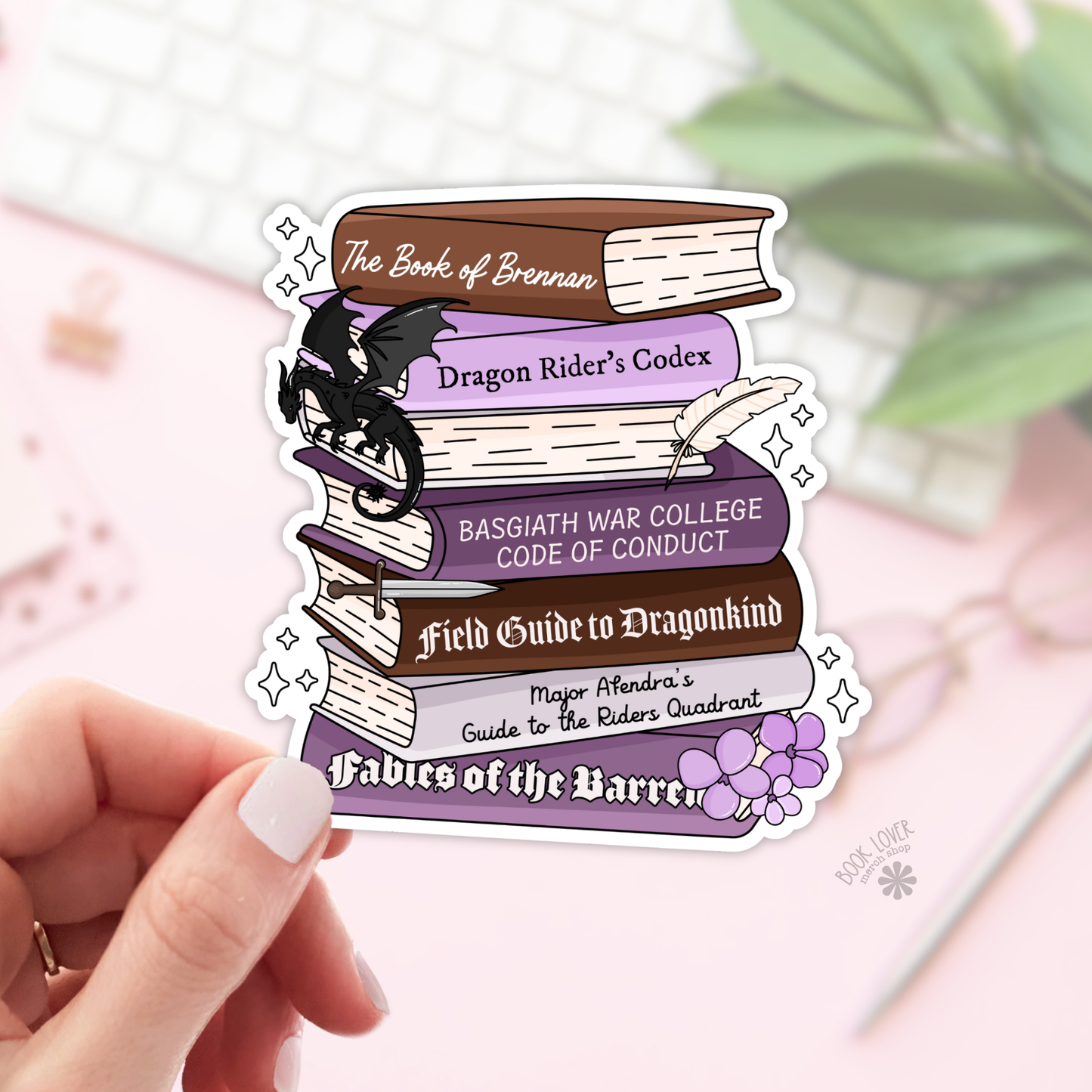 Dragon Bookstack Sticker