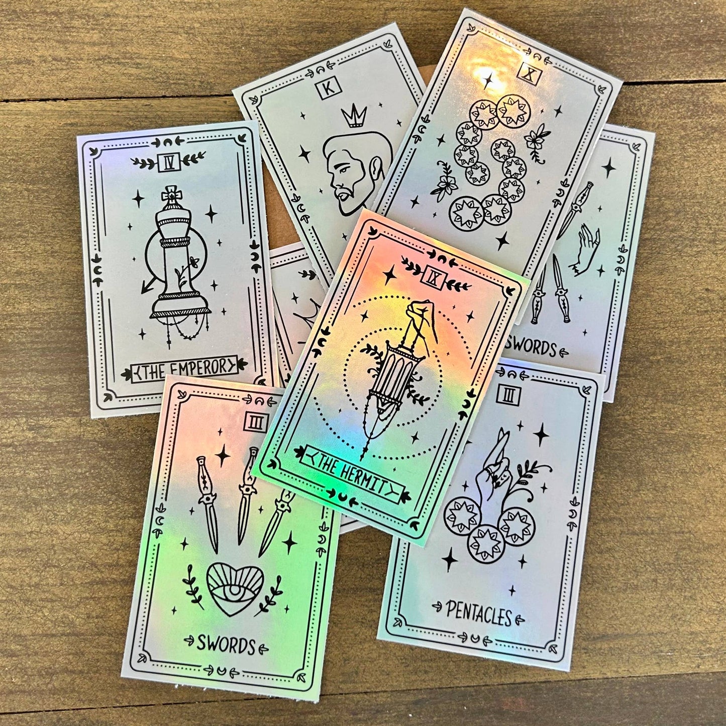 Three Card Tarot Sticker Reading | Mystery Holographic Set