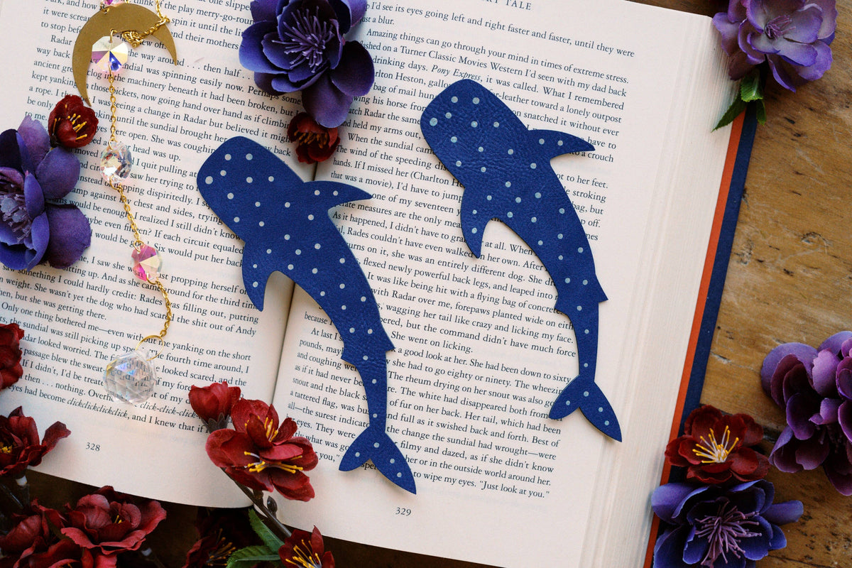 Whale Shark Faux Leather Bookmark | Ocean-Inspired Bookish Bookmark