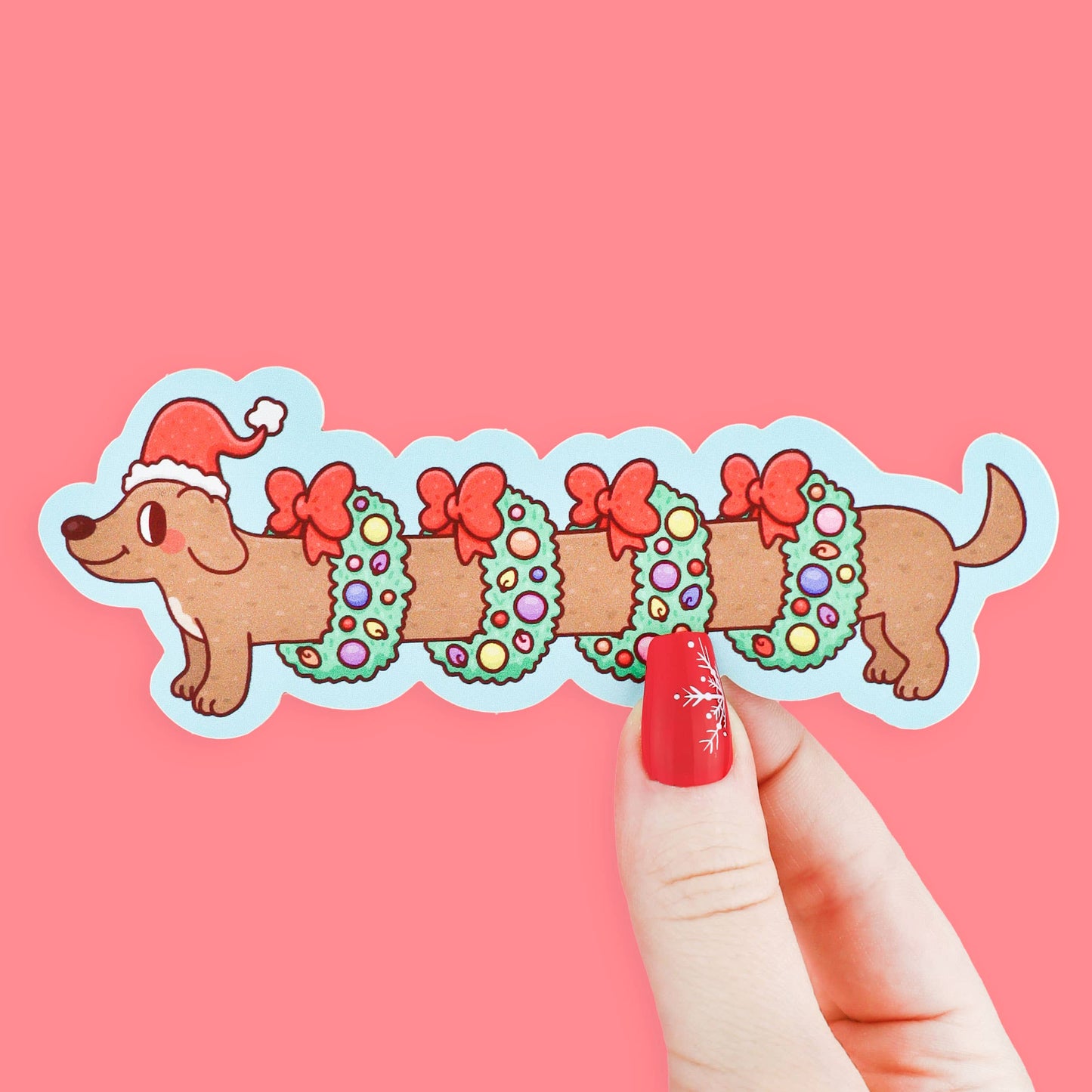 Holiday Weenie Dog Bookmark